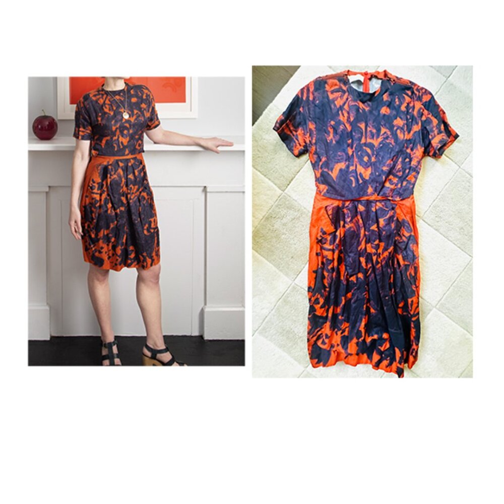 Cacharel Dress- stunning cut and pattern- size US 6